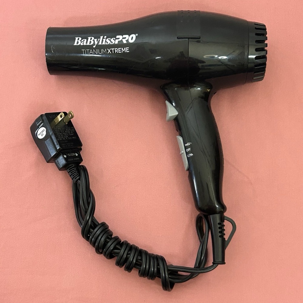 BaBylissPRO Titanium Xtreme Professional Hair Drier Blow Dryer Black TESTED
